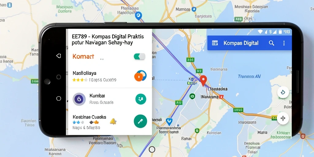Tampilan antarmuka EE789 saat menggunakan Kompas Digital.