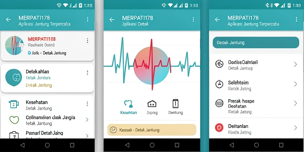 Antarmuka MERPATI178 menunjukkan pengukuran detak jantung yang mudah dibaca.