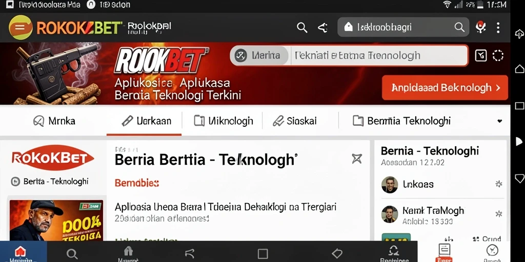 Tampilan antarmuka aplikasi ROKOKBET yang modern dan informatif.